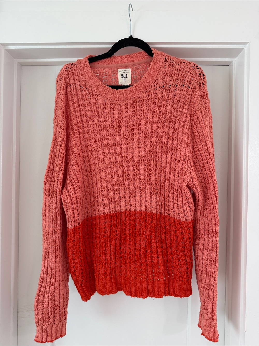 Billabong Two-Tone Pink and Coral Knit Sweater